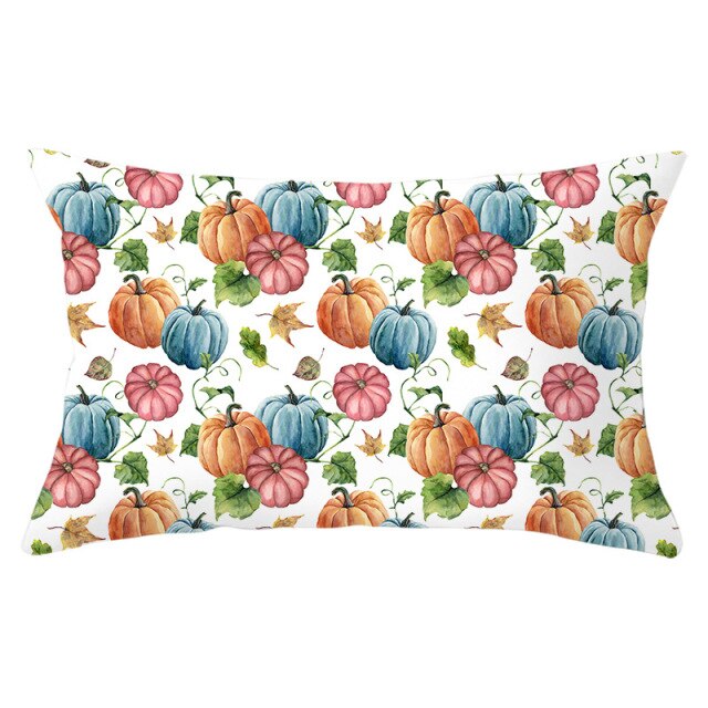 Decorative Halloween Pumpkin Wreath Cushion Cover