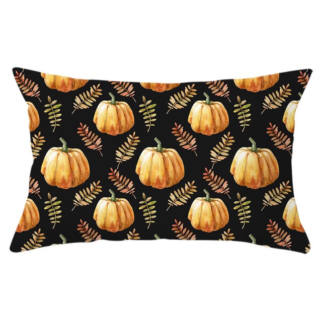 Decorative Halloween Pumpkin Wreath Cushion Cover