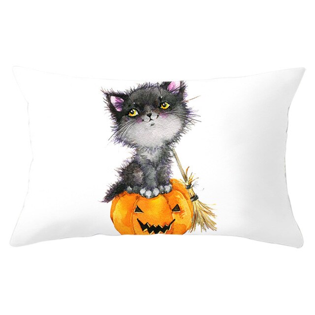 Decorative Halloween Pumpkin Wreath Cushion Cover