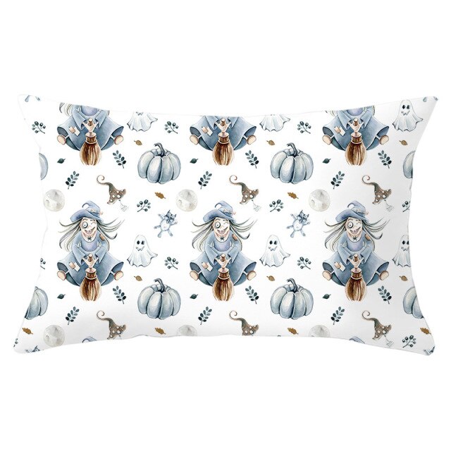 Decorative Halloween Pumpkin Wreath Cushion Cover