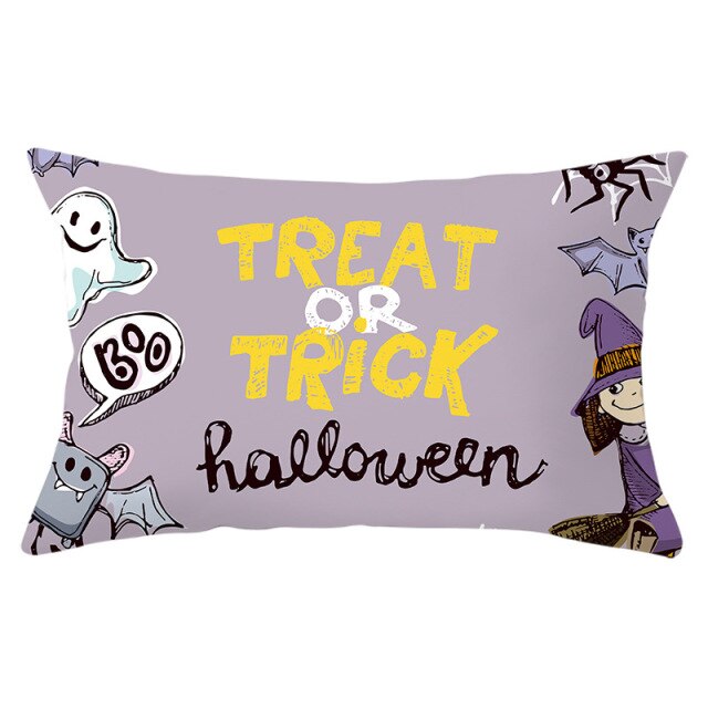 Decorative Halloween Pumpkin Wreath Cushion Cover