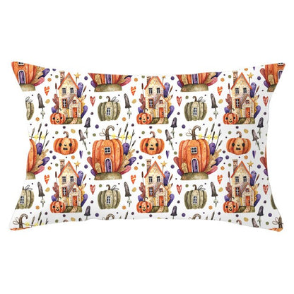 Decorative Halloween Pumpkin Wreath Cushion Cover