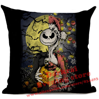 Skull Jack Cartoon Printed Cushion Cover