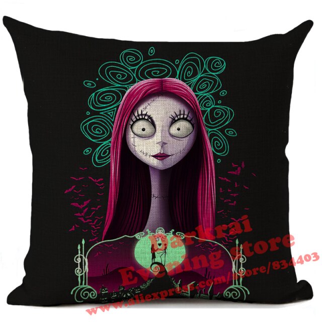 Skull Jack Cartoon Printed Cushion Cover