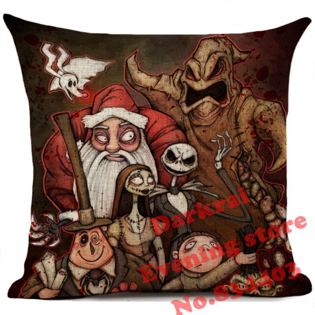 Skull Jack Cartoon Printed Cushion Cover