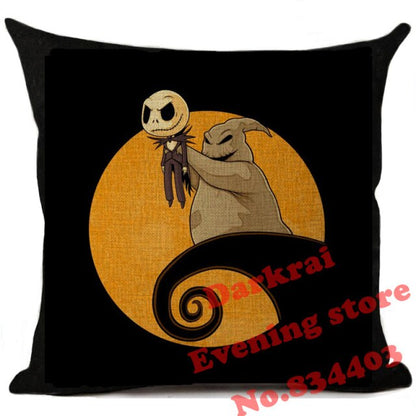 Skull Jack Cartoon Printed Cushion Cover