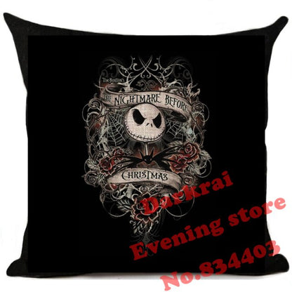 Skull Jack Cartoon Printed Cushion Cover