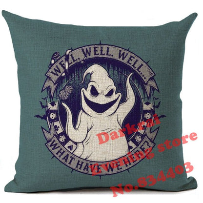 Skull Jack Cartoon Printed Cushion Cover