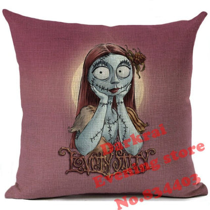 Skull Jack Cartoon Printed Cushion Cover