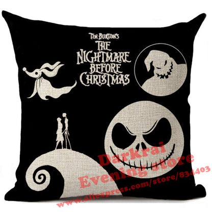 Skull Jack Cartoon Printed Cushion Cover