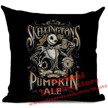 Skull Jack Cartoon Printed Cushion Cover