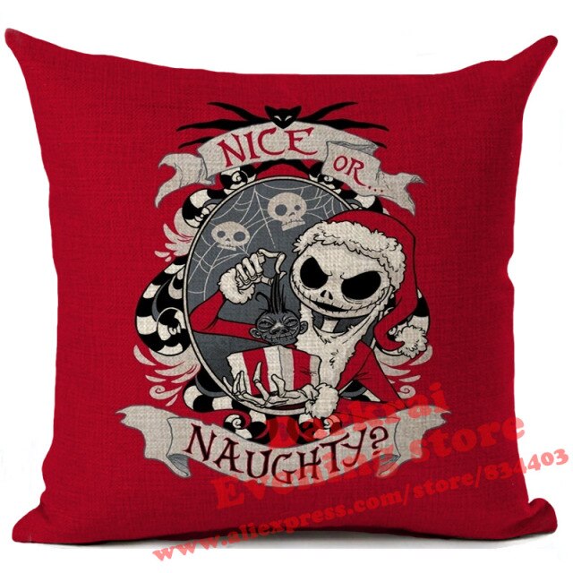 Skull Jack Cartoon Printed Cushion Cover