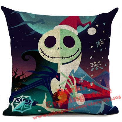 Skull Jack Cartoon Printed Cushion Cover