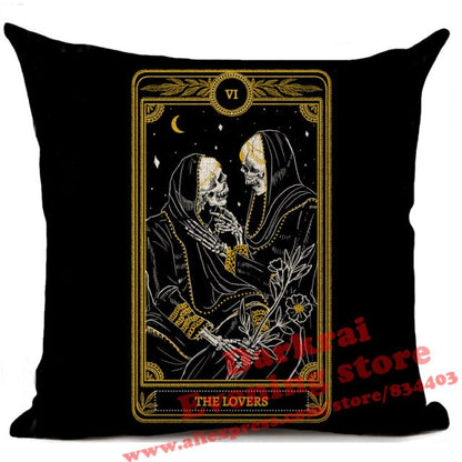 Witchcraft Tarot Style Cushion Cover Horror Pattern