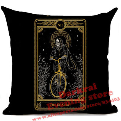 Witchcraft Tarot Style Cushion Cover Horror Pattern