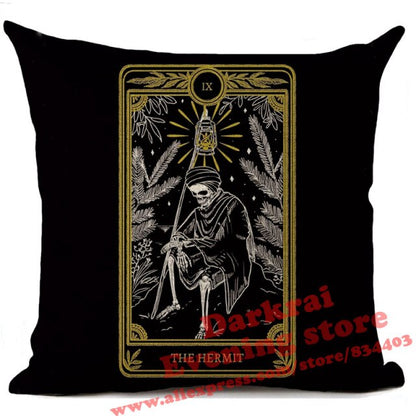 Witchcraft Tarot Style Cushion Cover Horror Pattern
