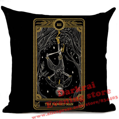 Witchcraft Tarot Style Cushion Cover Horror Pattern