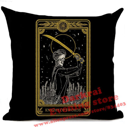 Witchcraft Tarot Style Cushion Cover Horror Pattern