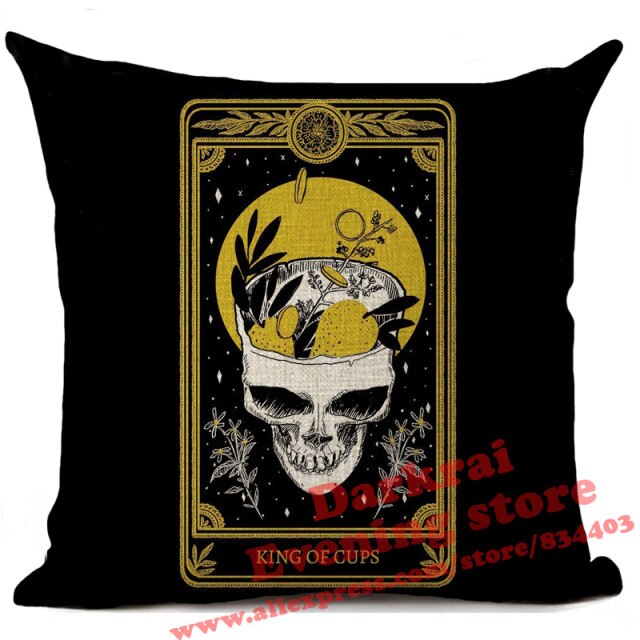 Witchcraft Tarot Style Cushion Cover Horror Pattern