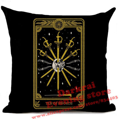 Witchcraft Tarot Style Cushion Cover Horror Pattern