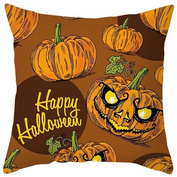 Pumpkin Printed Anime Decorative Pillow Case