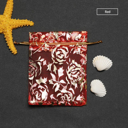 Rose Design Organza Bags Christmas Halloween