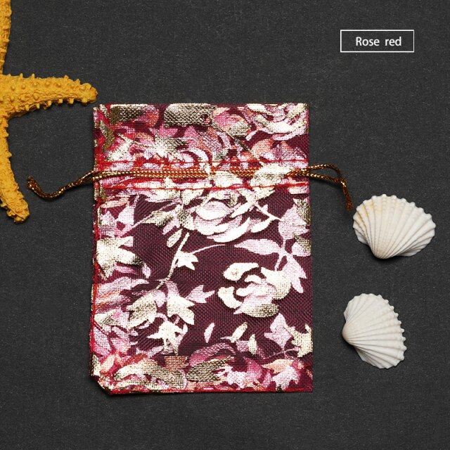 Rose Design Organza Bags Christmas Halloween