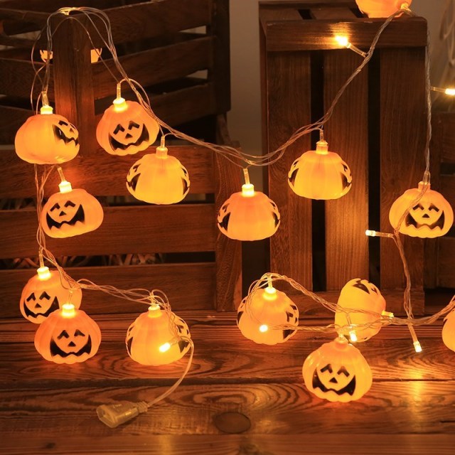 LED Halloween Pumpkin Spider Bat Skull String Lights