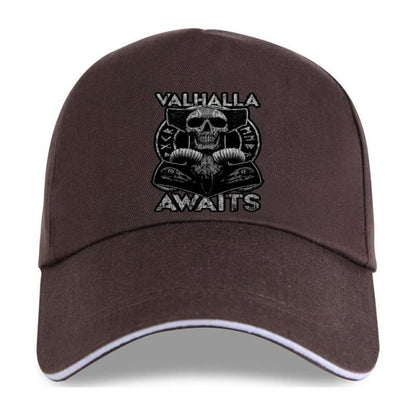 Valhalla Awaits Horror Skull Printed Cap