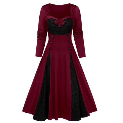 Gothic Skull Lace Vintage Halloween Dress