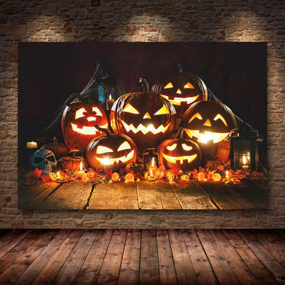 Pumpkin Halloween Canvas Painting Modern Festival Art
