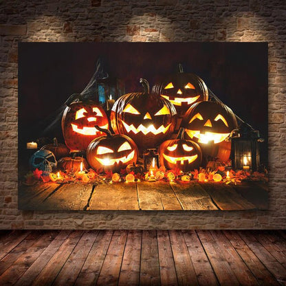 Pumpkin Halloween Canvas Painting Modern Festival Art