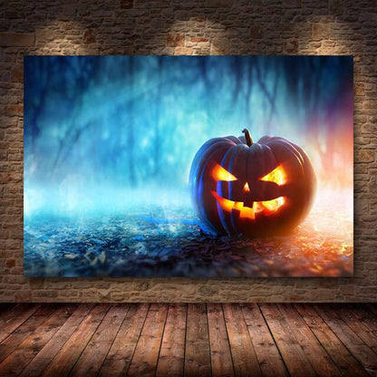 Pumpkin Halloween Canvas Painting Modern Festival Art