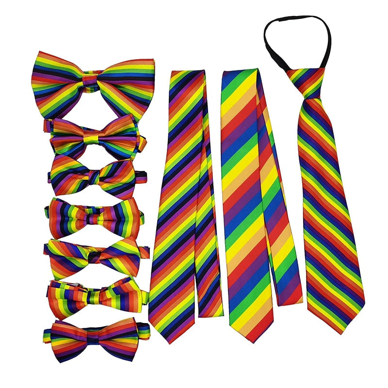 Striped Rainbow Tie For Halloween