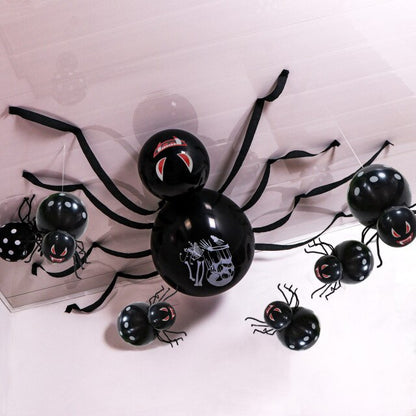Party Decoration Set Black White Spider Balloon