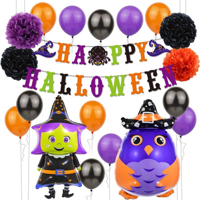 Pumpkin Ghost Foil Balloons Halloween Decoration