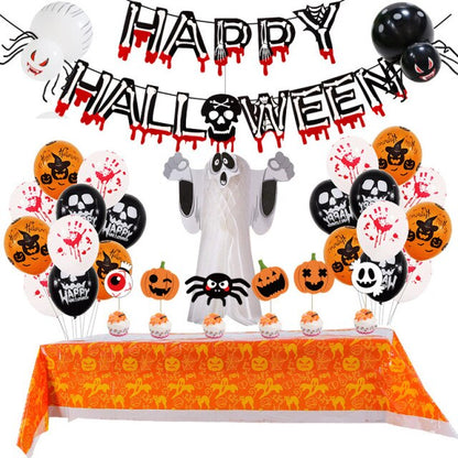 Balloon Set Blood Color Banner Paper Honeycomb