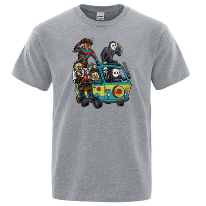 Horror Movie Theme Park Jason Clown Saw  T-Shirt