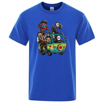 Horror Movie Theme Park Jason Clown Saw  T-Shirt