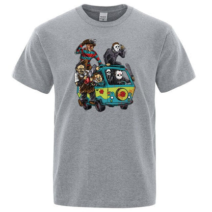 Horror Movie Theme Park Jason Clown Saw  T-Shirt