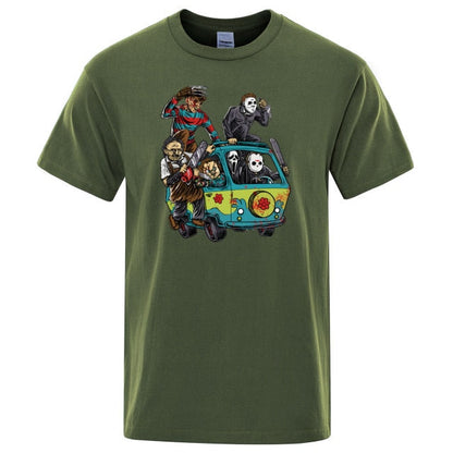 Horror Movie Theme Park Jason Clown Saw  T-Shirt