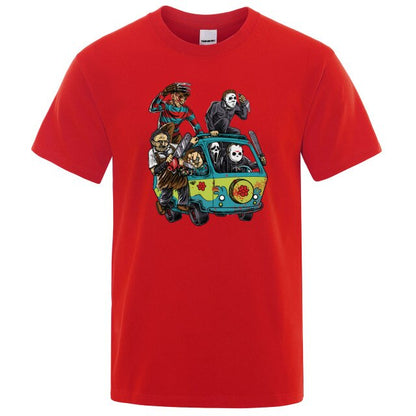 Horror Movie Theme Park Jason Clown Saw  T-Shirt