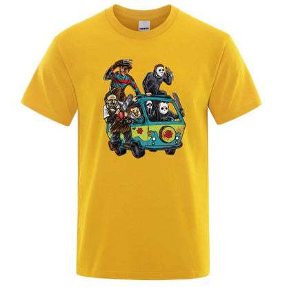 Horror Movie Theme Park Jason Clown Saw  T-Shirt