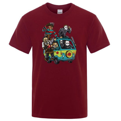 Horror Movie Theme Park Jason Clown Saw  T-Shirt