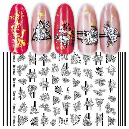 Black Scary Nail Art Sticker For Halloween