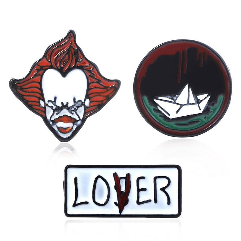 Scary IT Movie Clown Pennywise Enamel Brooch