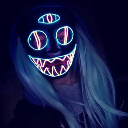 Fashion LED Mask Luminous Glowing Halloween Cosplay