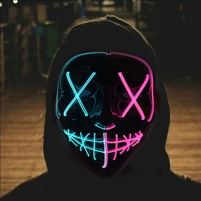 Fashion LED Mask Luminous Glowing Halloween Cosplay