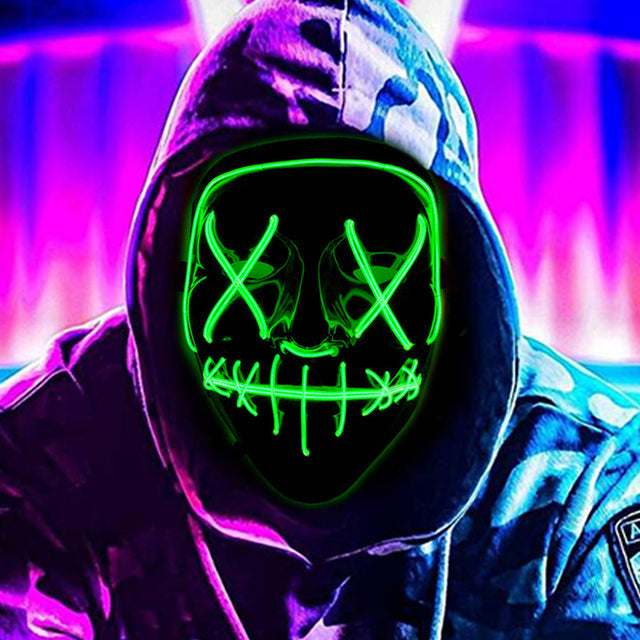 Fashion LED Mask Luminous Glowing Halloween Cosplay