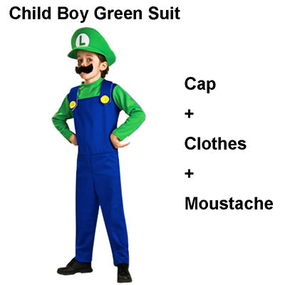 Super Mario Adults and Kids Mario Family Bros Cosplay Costume Set